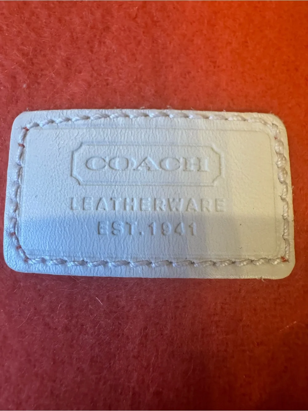 Coach Orange Lambs Wool/Cashmere Fringe Scarf